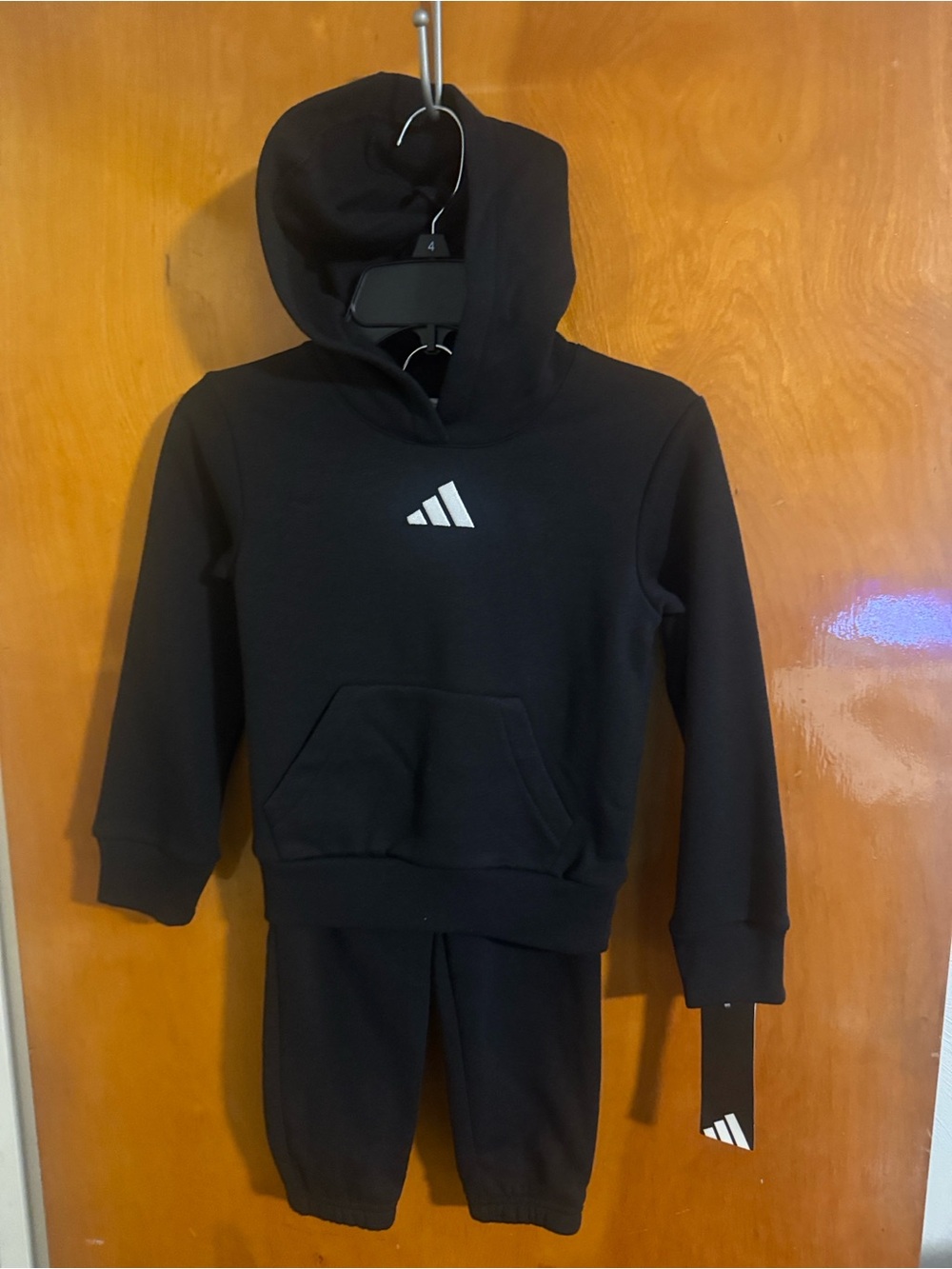 Adidas Hoodie Joggers Sweatpants Set Boys 4 Black XS